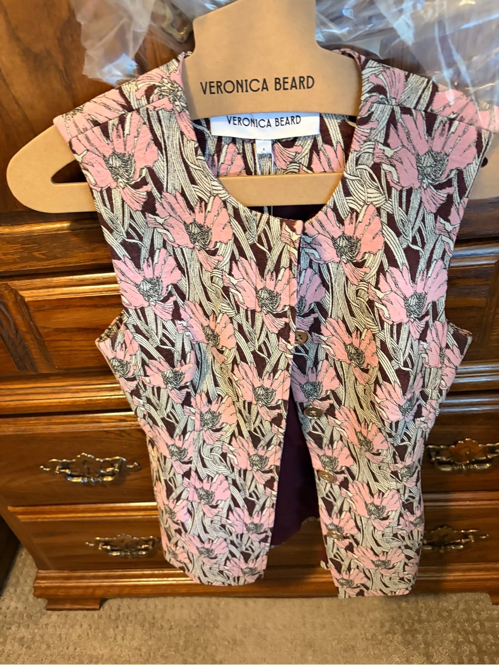 Veronica Beard Jessup floral vest size 4 new with tags - Picture 2 of 5